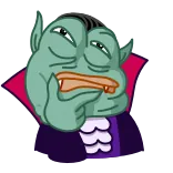 🤔 佩佩, 佩佩蛙, 表情包, 青蛙, 吸血鬼 telegram sticker