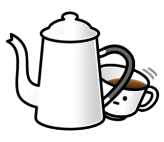 👀 coffee, kettle, drink, beverage, cup, tea telegram sticker