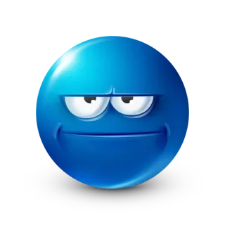 😕 Emoji, Presumido, Azul, Expresión, Arte digital whatsapp sticker