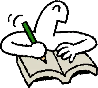 📝 scrittura, disegno, cartone animato, quaderno, matita, studente telegram sticker