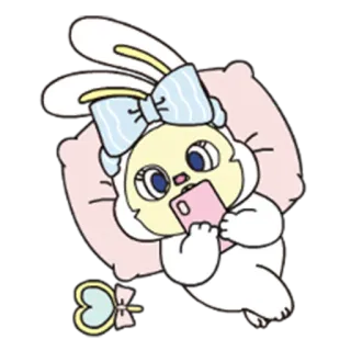 😌 kelinci, imut, binatang, kawaii, karakter, stiker telegram sticker