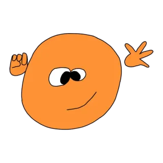 🙃 laranja, personagem, símbolo da paz, gesto ofensivo whatsapp sticker