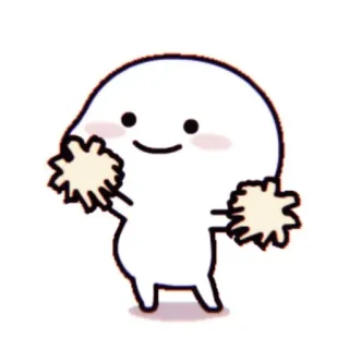 🦋 Cheerleader, Pompons, Niedlich, Cartoon, Maskottchen, Anfeuern whatsapp sticker