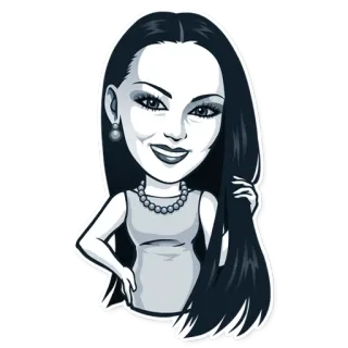 👸 mujer, dibujo animado, pegatina, femenina, retrato telegram sticker