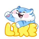 👍 LIKE Me gusta, Aprobación, Pulgar arriba, Positivo, Gesto, Redes sociales, Dibujo animado whatsapp sticker