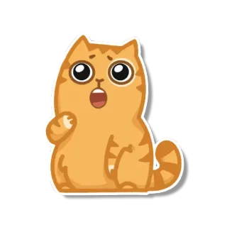 😲 gato, mono, dibujos animados, animal, sorprendido telegram sticker