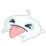 😝 おばけ, 舌, 漫画, かわいい, 絵文字, 遊び心 telegram sticker