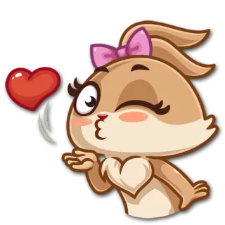 😘 coelho, coração, beijo, desenho animado, fofo, amor, animação telegram sticker