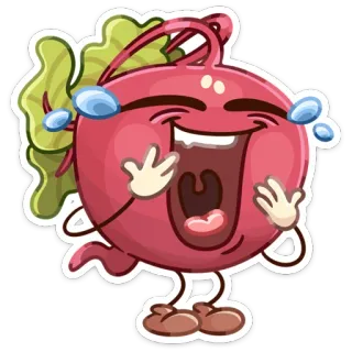 😂 betterave, légume, dessin animé, drôle, rire, emoji, autocollant whatsapp sticker