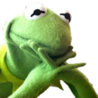 🤔 Kermit the Frog kermit, grenouille, pensée, mème, marionnette telegram sticker
