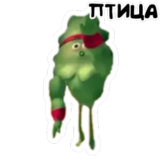 🐦 Птица bird, cartoon, funny, character, cute, green telegram sticker