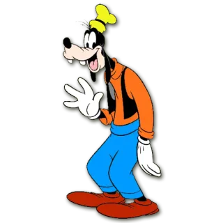 👋 Goofy goffo, Disney, cartone animato, personaggio, amichevole telegram sticker