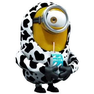 😊 Minion MILK Minion, Milch, Kuh, Cartoon, Süß, Tier, Milchprodukt telegram sticker