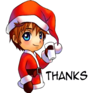 ☺️ THANKS Santa, Navidad, Anime, Kawaii, Gracias, Saludo telegram sticker