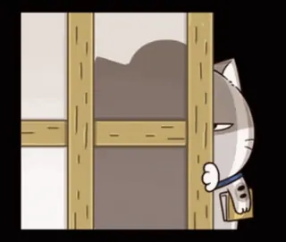 👀 cat, cartoon, animal, cute, sticker telegram sticker
