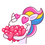 😍 unicorn, hati, cinta, panseksual, kebanggaan, imut, stiker telegram sticker