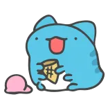 😦 kat, ijs, schattig, cartoon, blauw telegram sticker