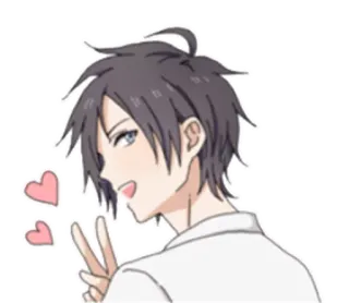 ❤ Anime, Cartoon, Figur, Friedenszeichen, Herz whatsapp sticker