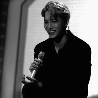 📁 man, singer, microphone, black and white, portrait telegram sticker