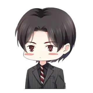 ☺️ Chibi, Postać, Garnitur, Krawat, Anime, Manga, Portret telegram sticker