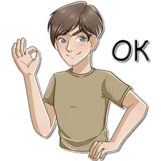 👌 OK ok, gestur, anak laki-laki, pria, persetujuan, kesepakatan telegram sticker