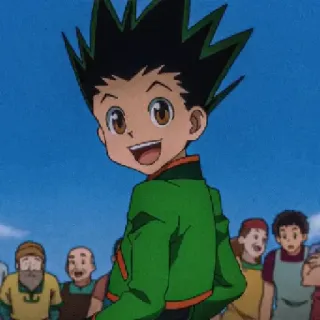 😀 Gon Freecss Hunter x Hunter anime, boy, smiling, gon freecss, hunter x hunter telegram sticker