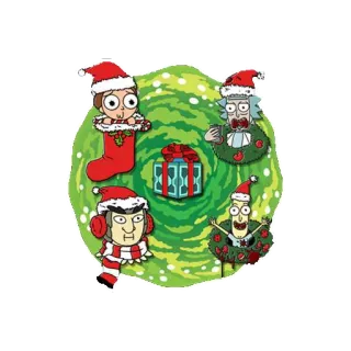 🎄 Rick Sanchez Rick and Morty rick and morty, natale, babbo natale, cartoni animati, animazione per adulti whatsapp sticker
