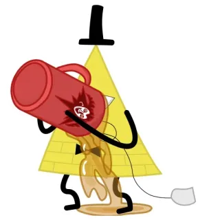 🍯 Bill Cipher Gravity Falls, Cartone animato, Bill Cipher, Tè, Teiera telegram sticker