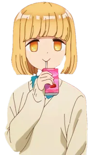 🥤 Anime, Gadis, Minum, Jus, Lucu whatsapp sticker