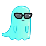 😎 geist, sonnenbrille, cartoon, cool, süß, gruselig telegram sticker