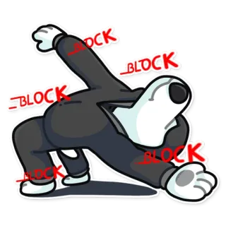 ⛔️ BLOCK BLOCK BLOCK การ์ตูน, บล็อก, ตัวละคร telegram sticker