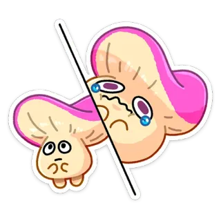 😭 hongo, lindo, triste, llorando, partido, dibujos animados telegram sticker