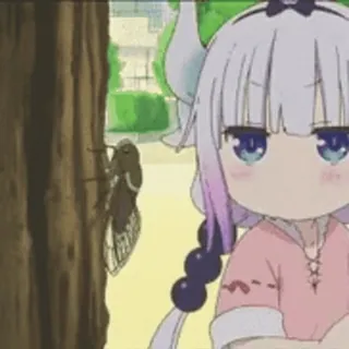 🖤 Kanna Kamui Miss Kobayashi's Dragon Maid Anime, Dragón, Lindo, Kanna, Kanna Kamui, Kawaii telegram sticker