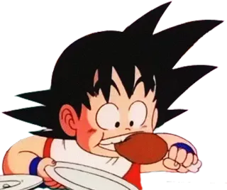 😌 Goku Dragon Ball アニメ, 漫画, 食べる, 孫悟空 telegram sticker