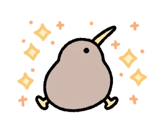 ✨ Kiwi, Burung, Binatang, Lucu, Berkilau whatsapp sticker