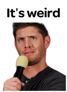😒 Dean Winchester Supernatural surnaturel, dean winchester, jensen ackles, série tv, confus, microphone telegram sticker