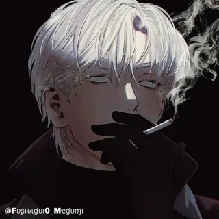 🚬 Anime, Personaje, Cigarrillo, Fumar, Arte, Arte digital, Masculino whatsapp sticker