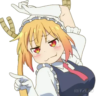 😏 Tohru Miss Kobayashi's Dragon Maid Anime, Dragón, Sirvienta, Lindo, Lengua whatsapp sticker