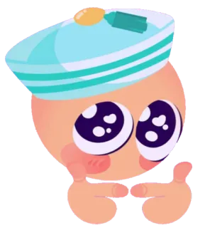 😳 emoji, marinaio, cappellino, carino, timido telegram sticker