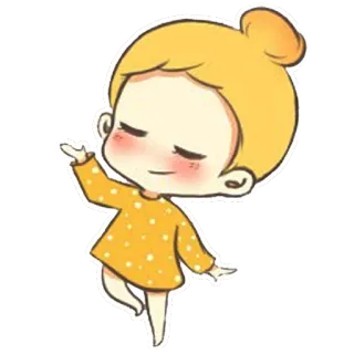 😌 만화, 일러스트, 귀여운, 소녀, 금발, 스티커 telegram sticker