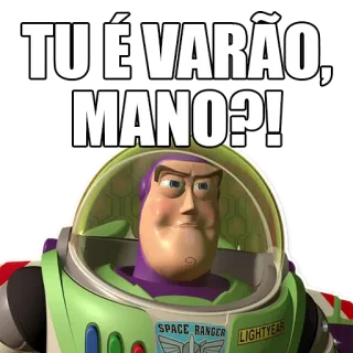 🙎‍♂️ Buzz Lightyear Toy Story TU É VARÃO, MANO?! Buzz Lightyear, Toy Story, Meme, Cartone animato, Tipo, Ragazzo telegram sticker