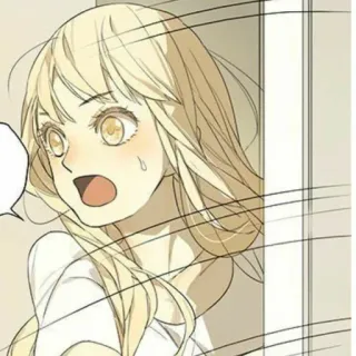 🌟 Anime, Manga, Cartoon, Mädchen, Blonde Haare, Überrascht whatsapp sticker