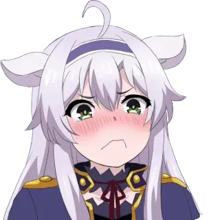 😳 アニメ, 泣く, 悲しい, 女の子, 照れる, ステッカー telegram sticker