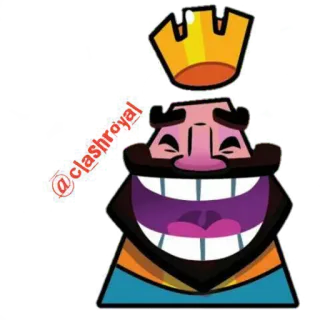 😄 @clashroyal クラッシュ・ロワイヤル, キング, ビデオゲーム, モバイルゲーム, キャラクター, 王冠, アニメ telegram sticker