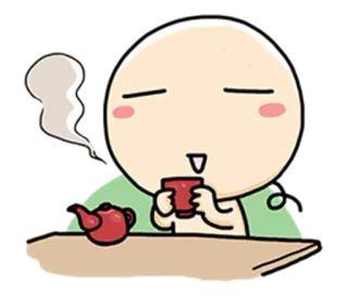 👍 ชา, การ์ตูน, ผ่อนคลาย, น่ารัก, สงบ, เครื่องดื่ม telegram sticker