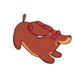 😍 hond, teckel, liefde, harten, schattig, huisdier, dier telegram sticker