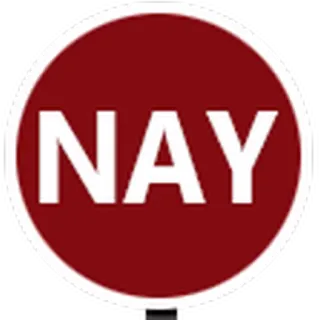 ⛔ NAY 안돼, 빨간색, 흰색, 정지, 금지, 원 telegram sticker