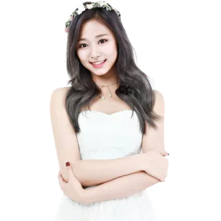 😊 wanita, mahkota bunga, gaun, potret, tersenyum, cantik, korea whatsapp sticker