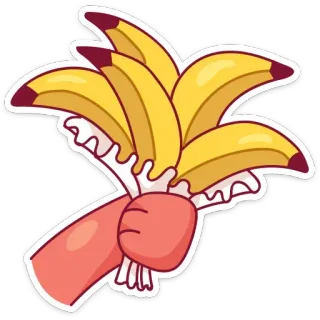 💐 바나나, 과일, 손, 스티커, 음식, 노란색 telegram sticker