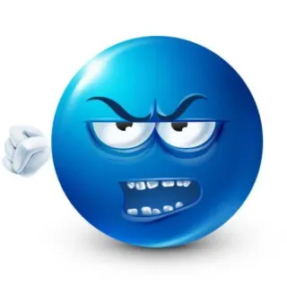 🙎 en colère, emoji, bleu, fou, frustré telegram sticker